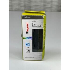 Legrand Radiant 15A 125V Tamper Resistant Outlet Black Pass & Seymour TR Outlet